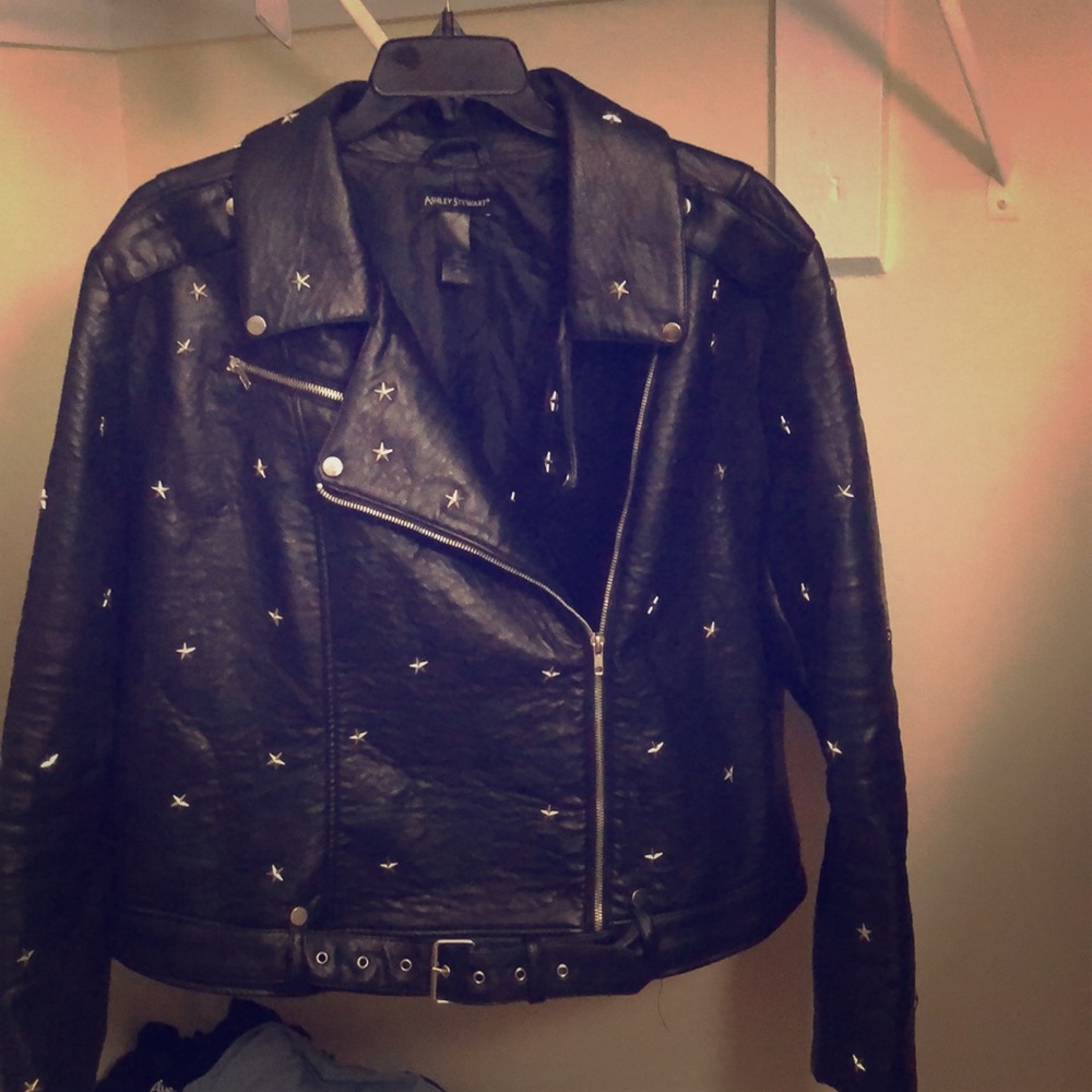 Studded faux leather jacket